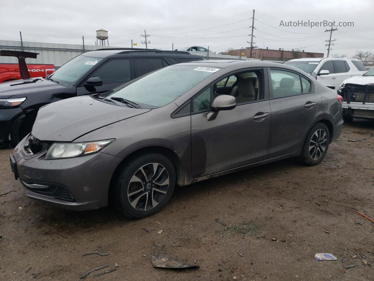 2013 Honda Civic Ex Gray vin: 19XFB2F88DE019664