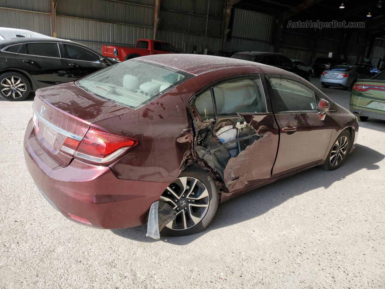 2014 Honda Civic Ex Burgundy vin: 19XFB2F88EE065402