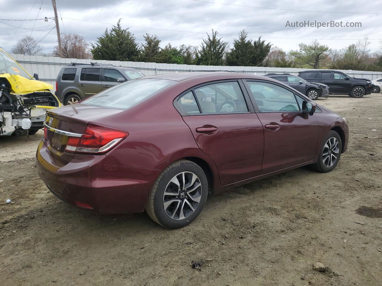 2015 Honda Civic Ex Burgundy vin: 19XFB2F88FE260448