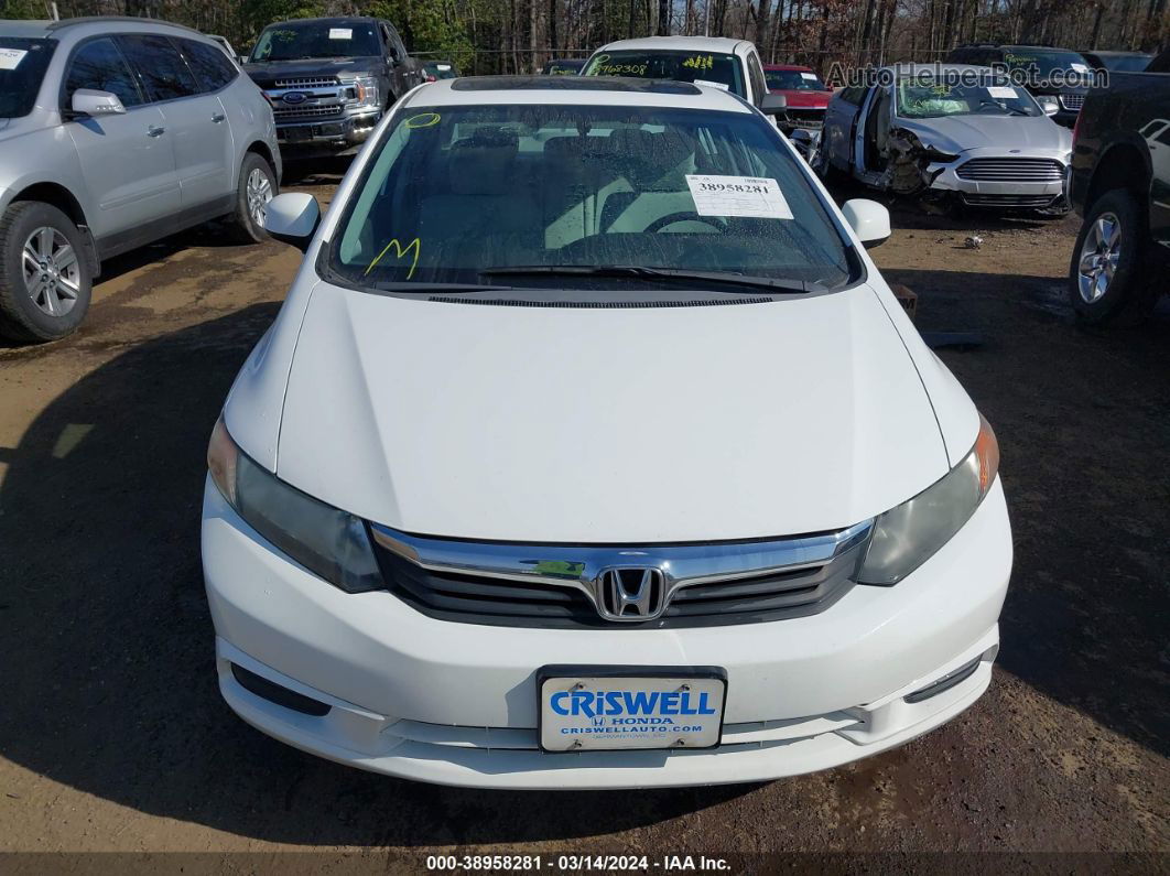 2012 Honda Civic Ex White vin: 19XFB2F89CE346735