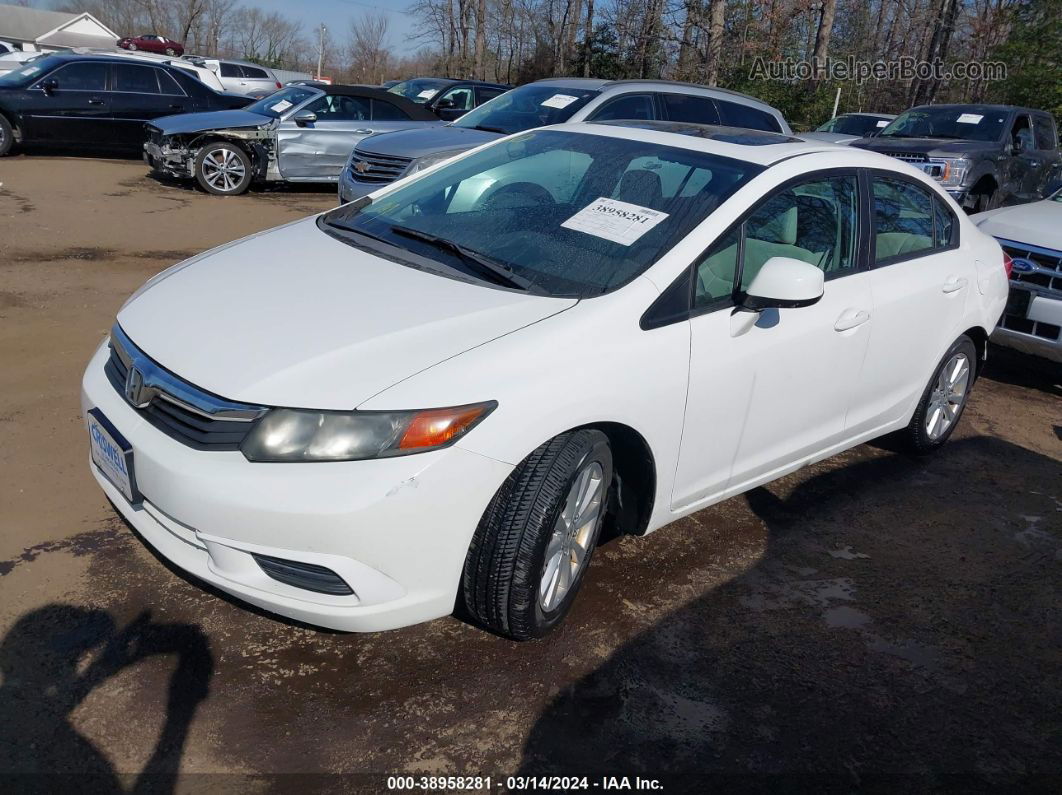 2012 Honda Civic Ex White vin: 19XFB2F89CE346735