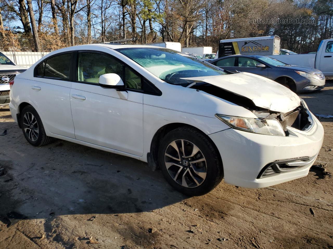 2013 Honda Civic Ex White vin: 19XFB2F89DE015834