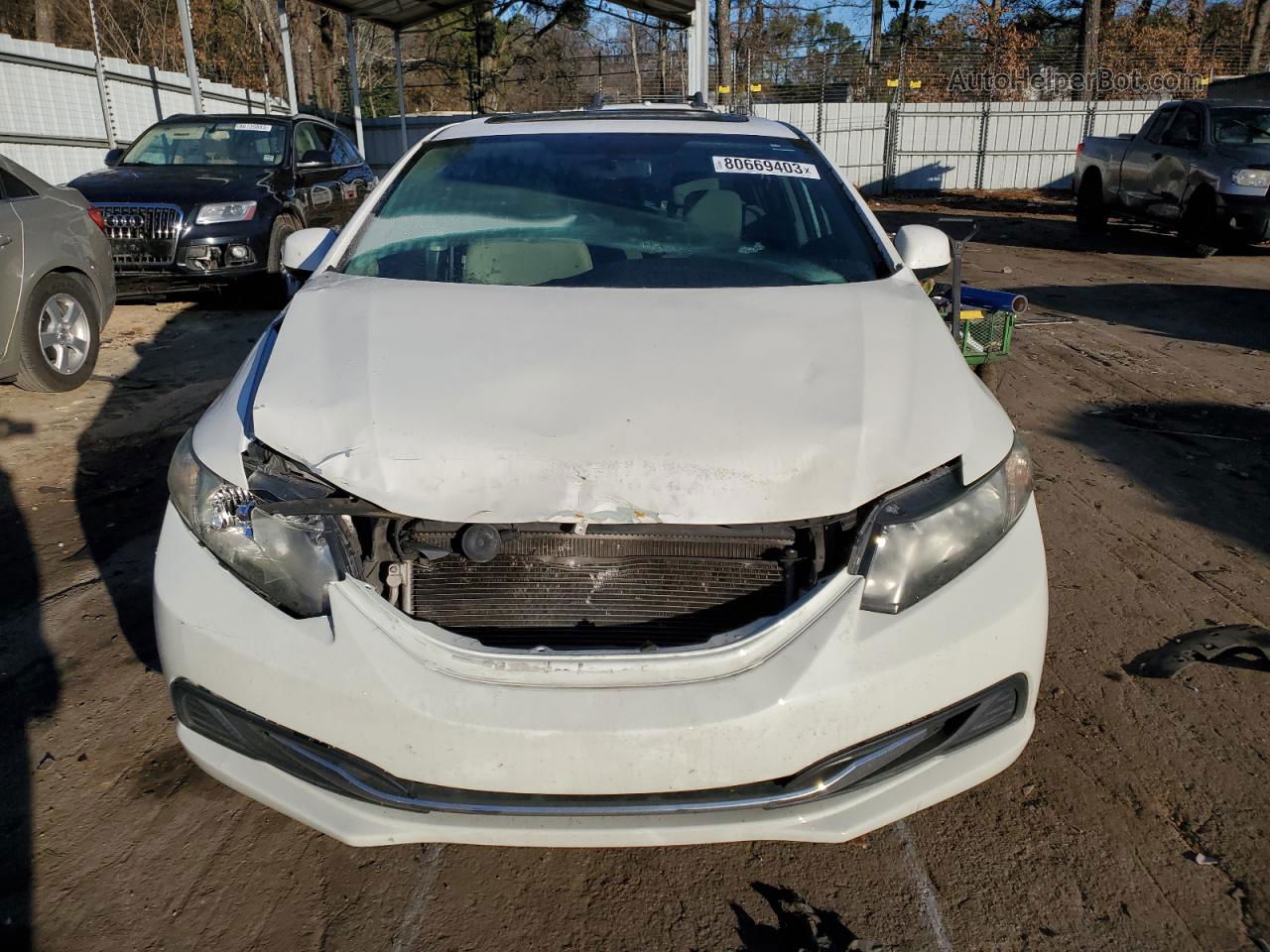 2013 Honda Civic Ex White vin: 19XFB2F89DE015834