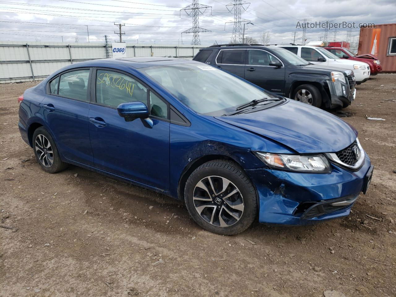 2015 Honda Civic Ex Синий vin: 19XFB2F89FE063336