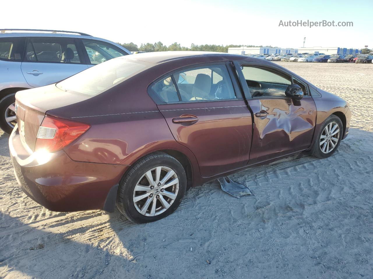 2012 Honda Civic Ex Burgundy vin: 19XFB2F8XCE035962