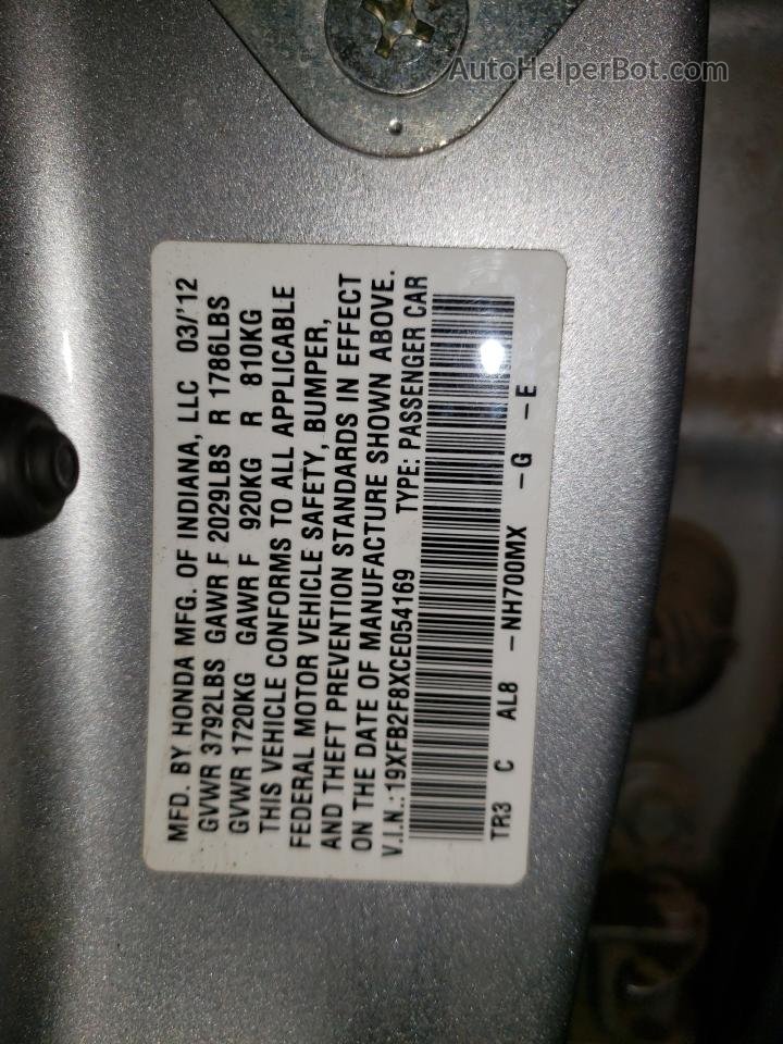 2012 Honda Civic Ex Silver vin: 19XFB2F8XCE054169