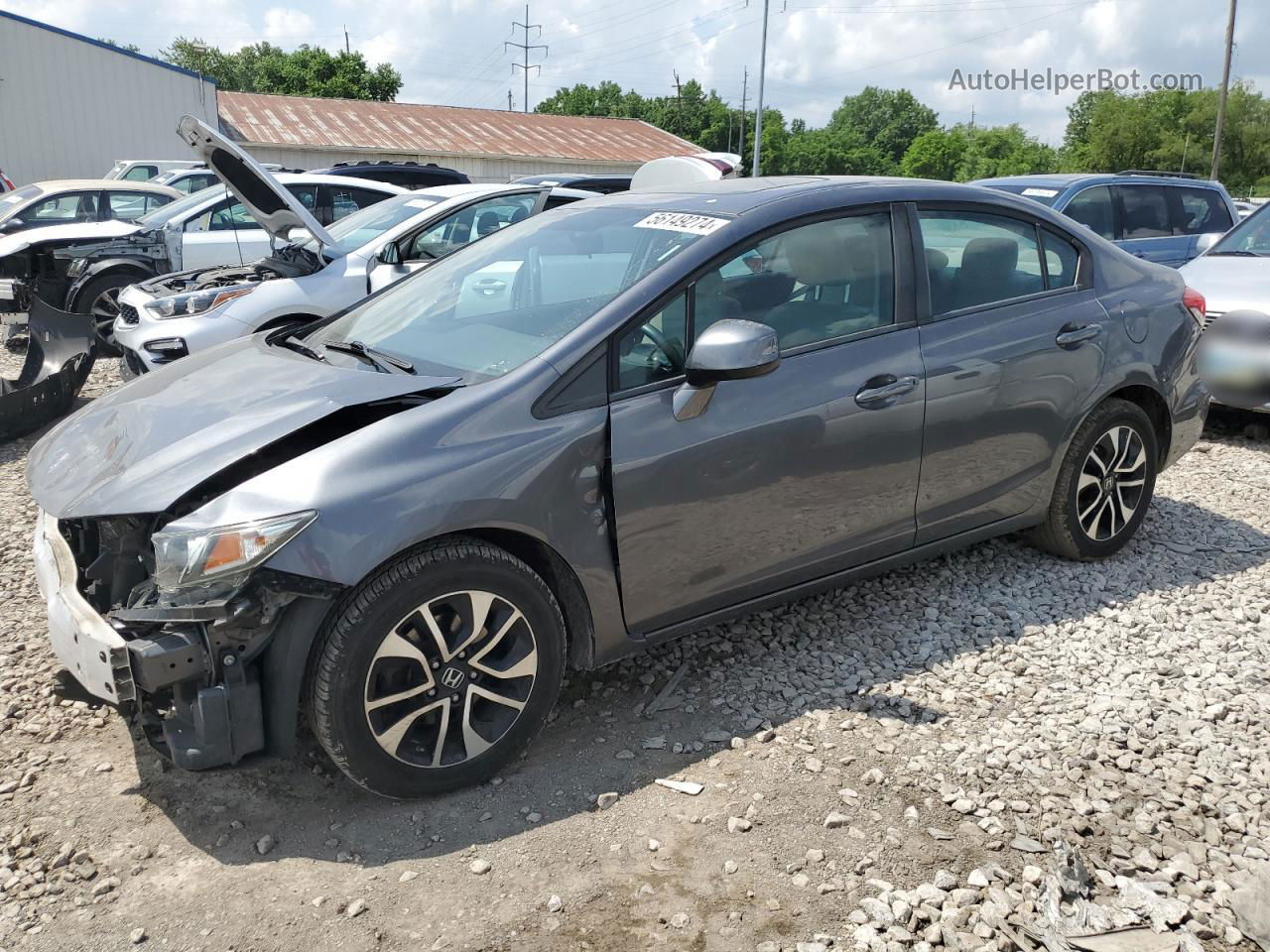 2013 Honda Civic Ex Gray vin: 19XFB2F8XDE033064