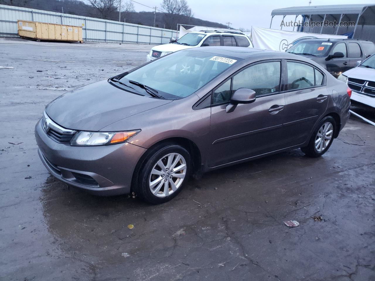 2012 Honda Civic Exl Gray vin: 19XFB2F90CE017902