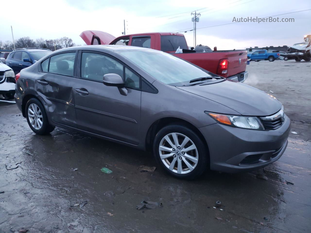 2012 Honda Civic Exl Серый vin: 19XFB2F90CE017902