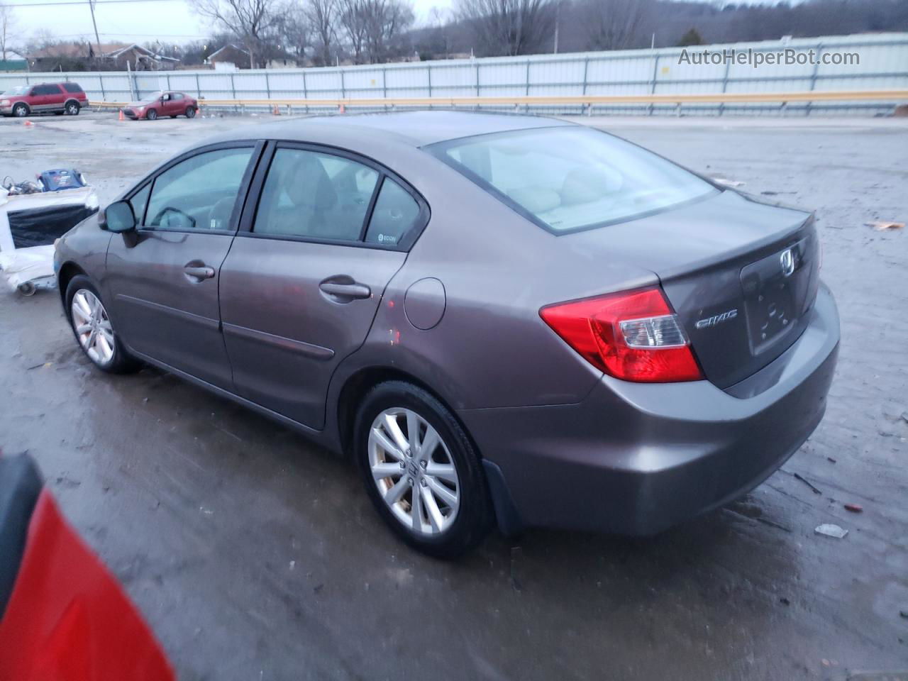 2012 Honda Civic Exl Gray vin: 19XFB2F90CE017902