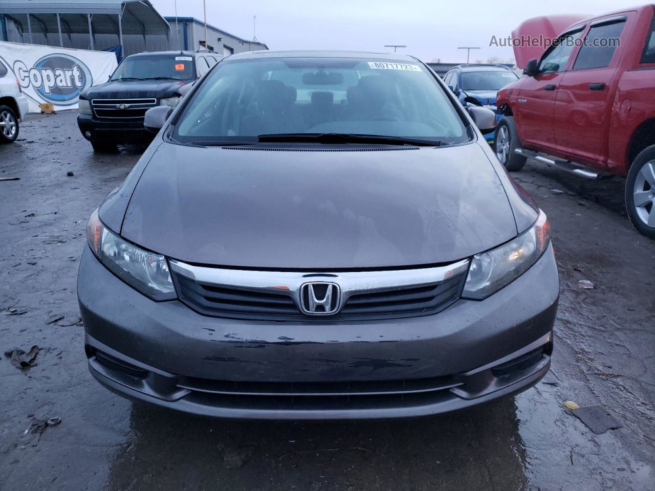 2012 Honda Civic Exl Gray vin: 19XFB2F90CE017902