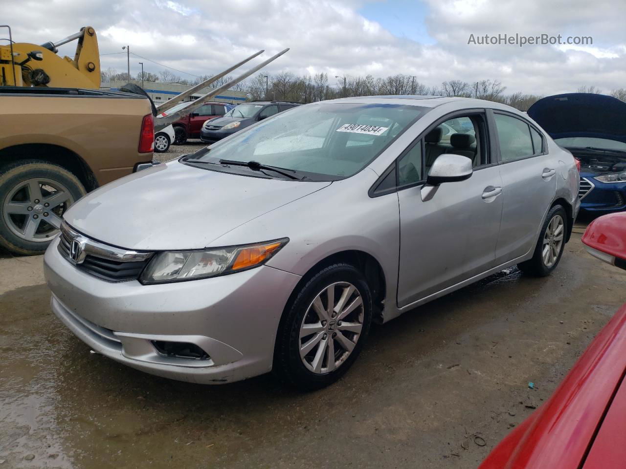 2012 Honda Civic Exl Silver vin: 19XFB2F90CE028947