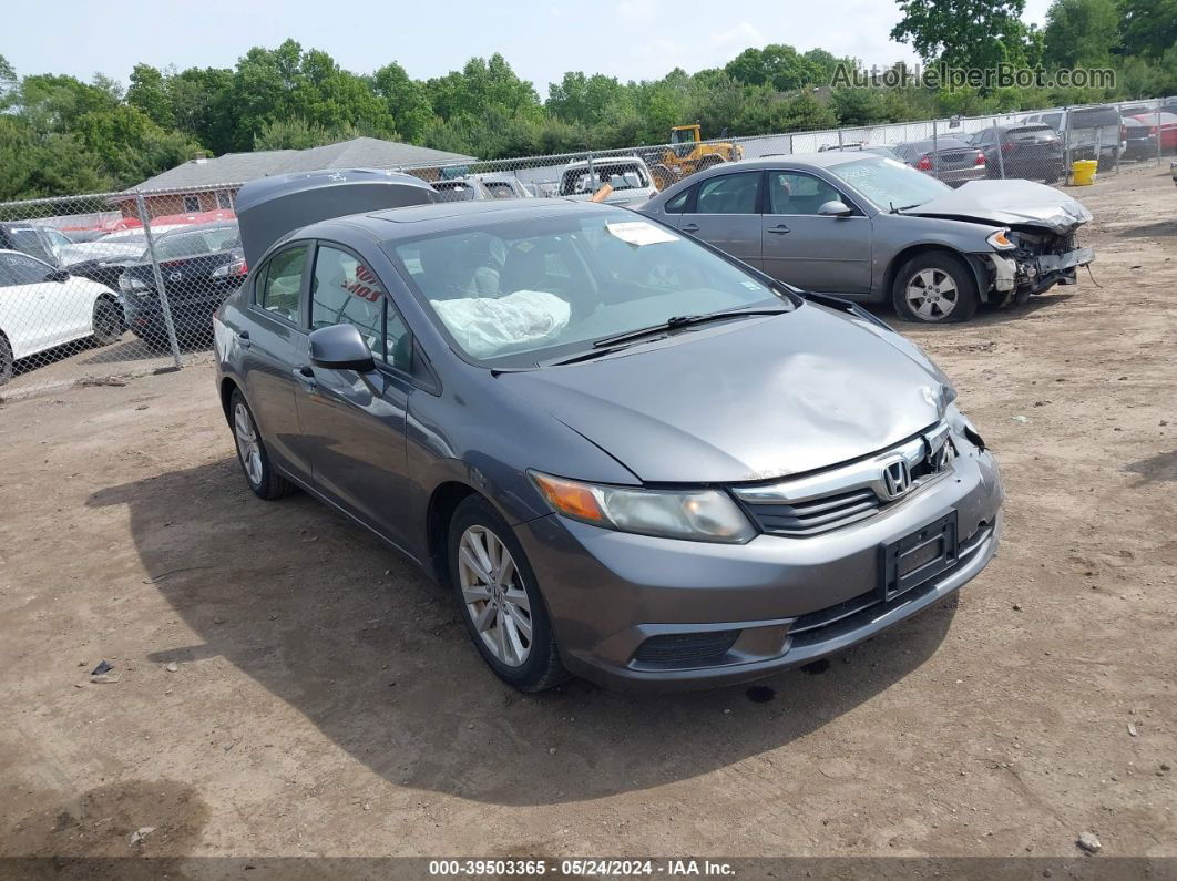 2012 Honda Civic Ex-l Gray vin: 19XFB2F90CE056523