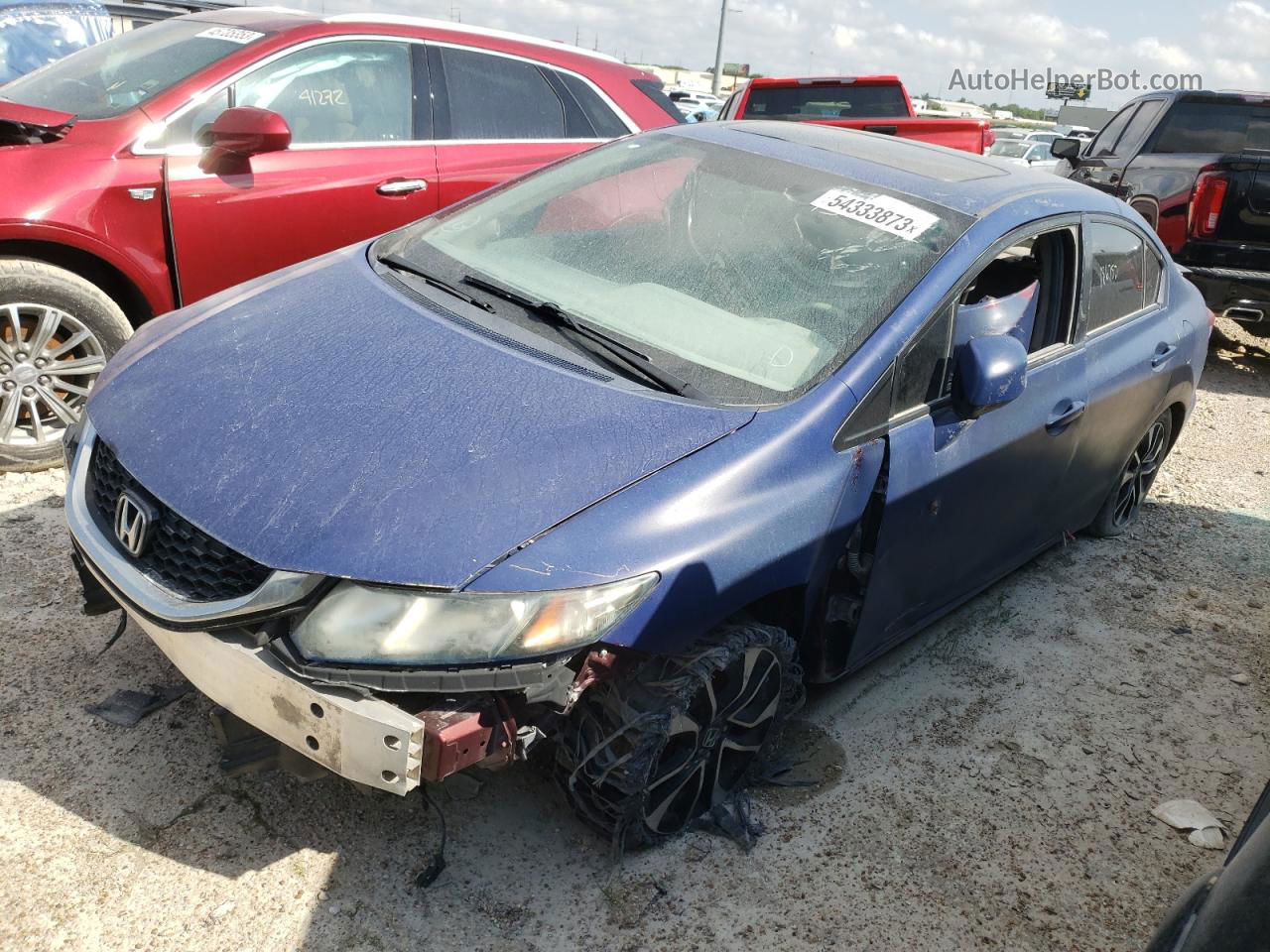 2013 Honda Civic Exl Blue vin: 19XFB2F90DE036306