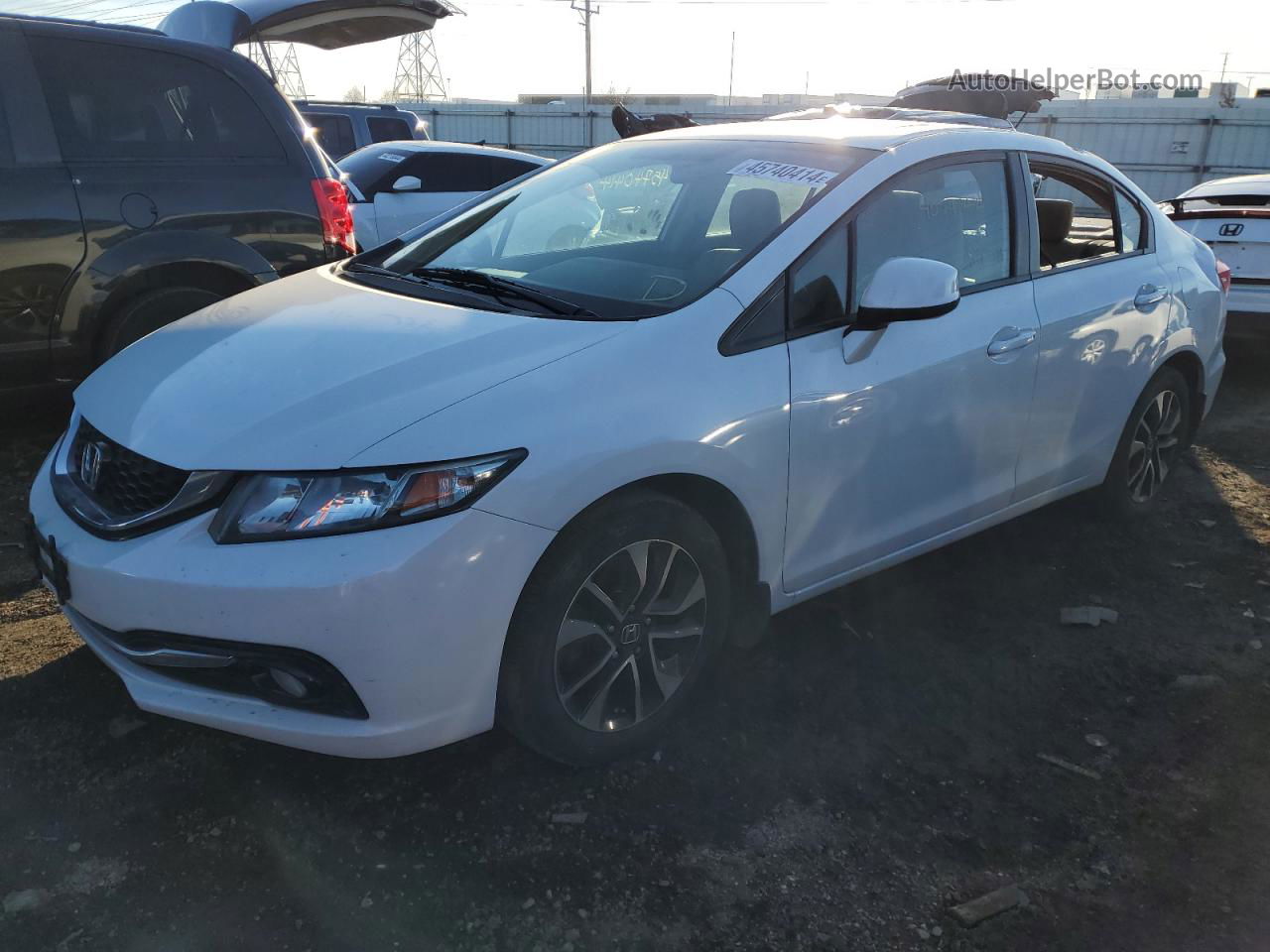 2013 Honda Civic Exl White vin: 19XFB2F90DE225151