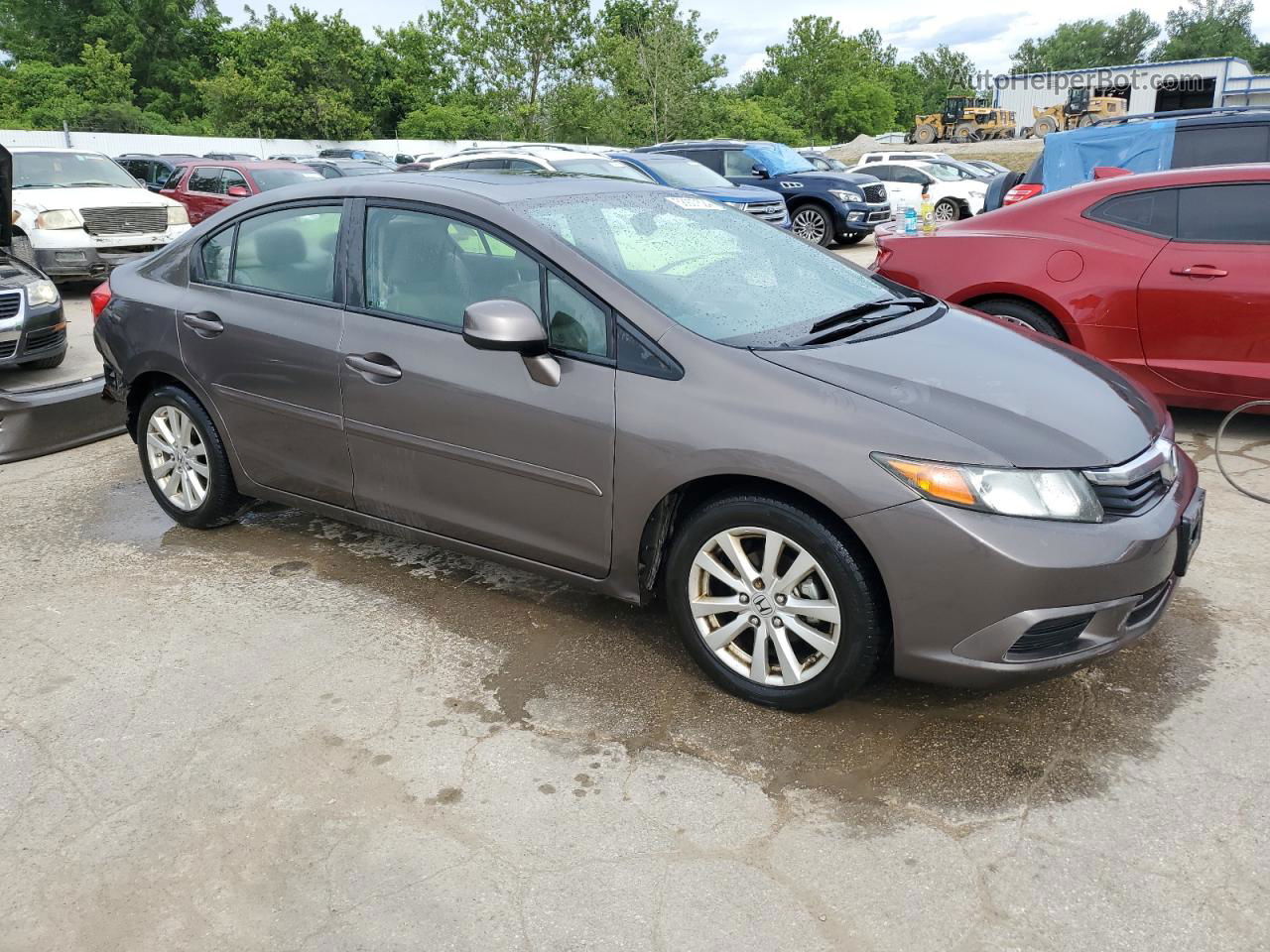 2012 Honda Civic Exl Gray vin: 19XFB2F91CE007203