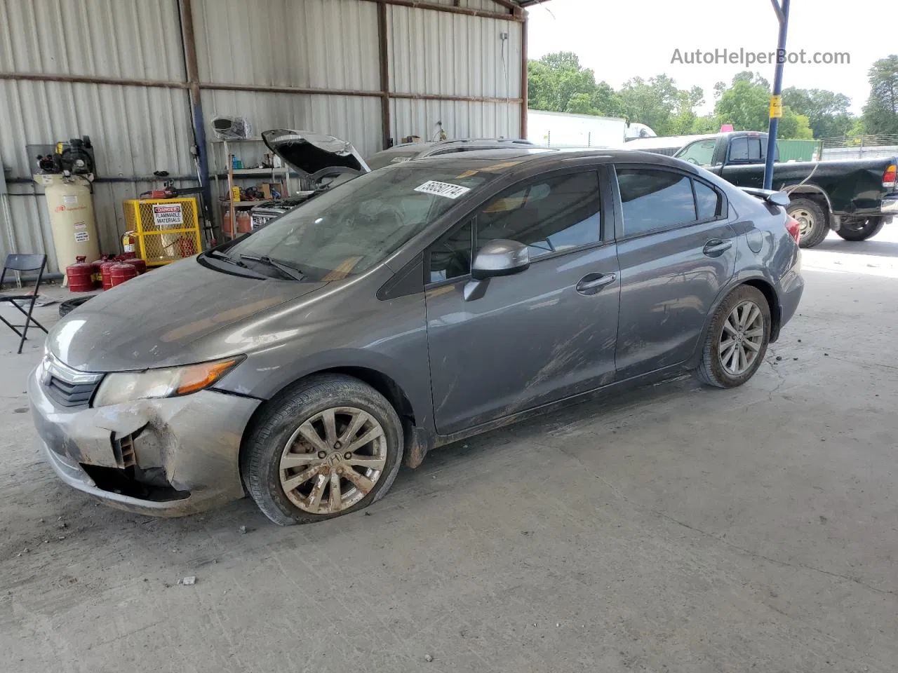 2012 Honda Civic Exl Gray vin: 19XFB2F91CE329131