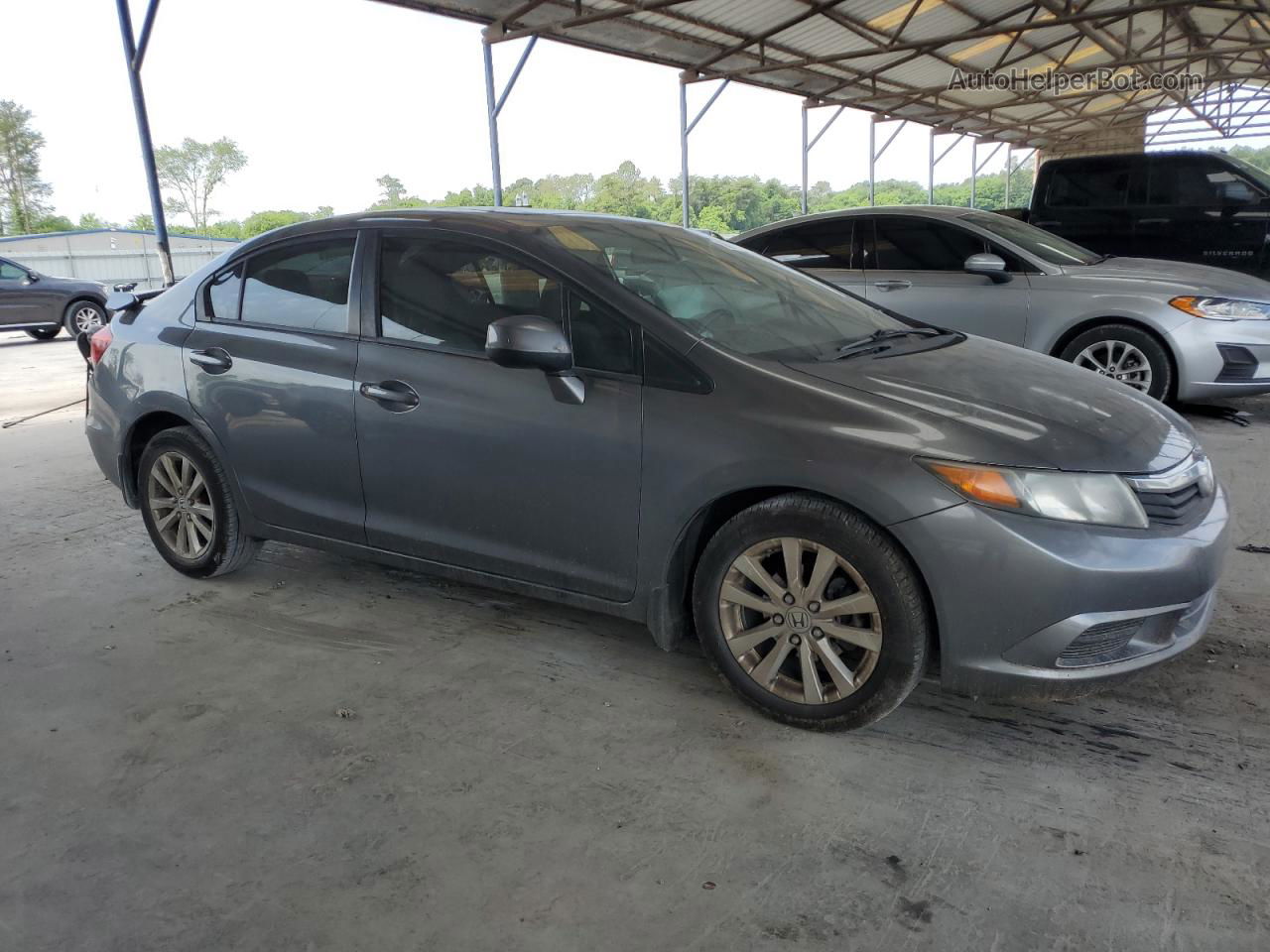 2012 Honda Civic Exl Gray vin: 19XFB2F91CE329131