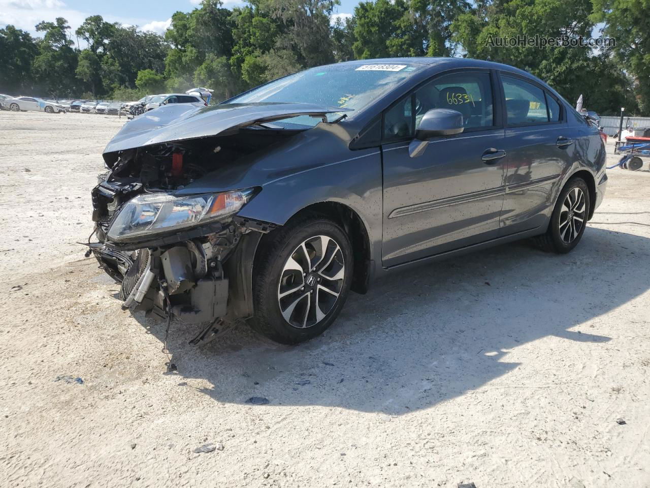 2013 Honda Civic Exl Gray vin: 19XFB2F91DE030837