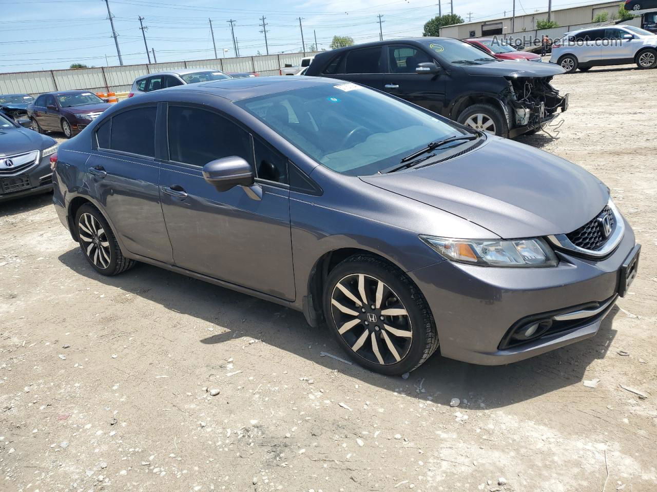 2015 Honda Civic Exl Gray vin: 19XFB2F91FE063565