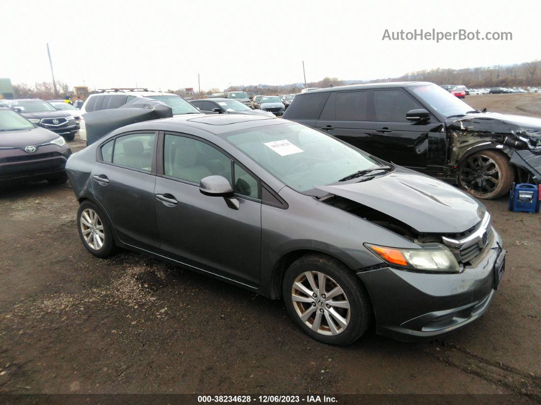 2012 Honda Civic Ex-l Gray vin: 19XFB2F92CE340963