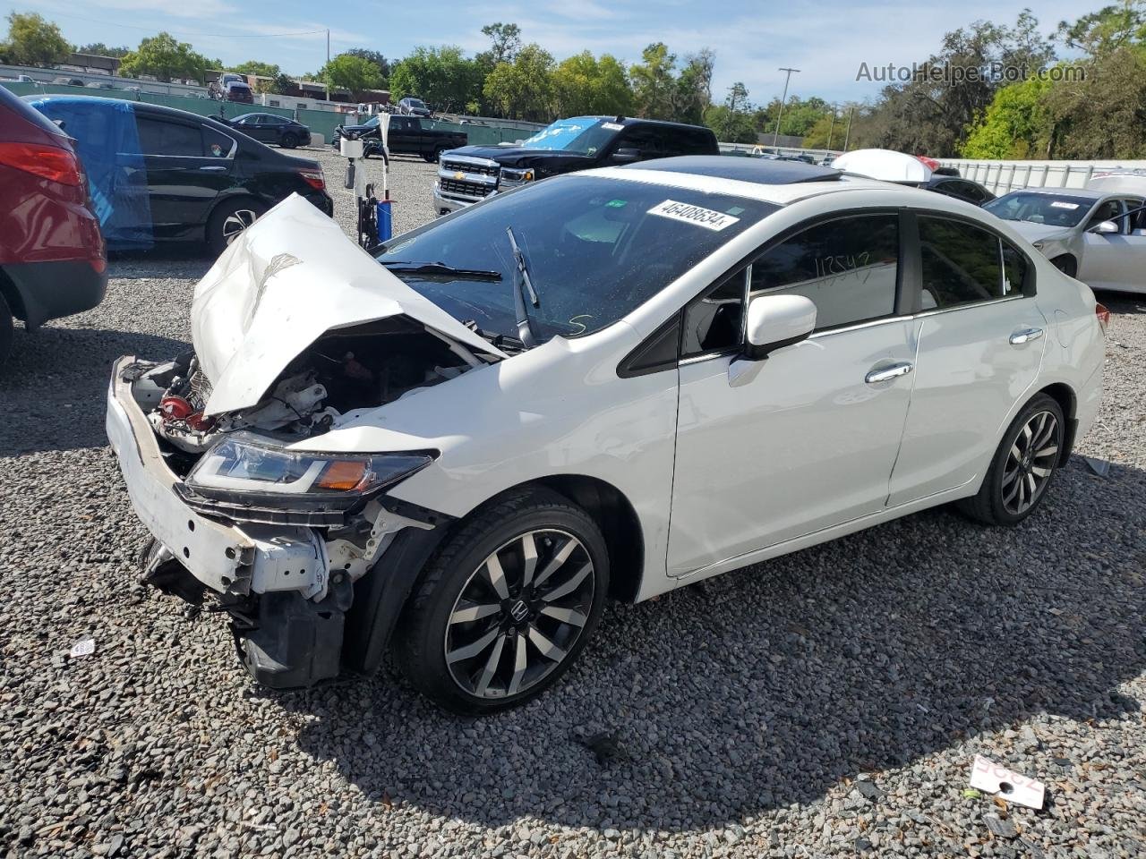 2014 Honda Civic Exl White vin: 19XFB2F93EE085338