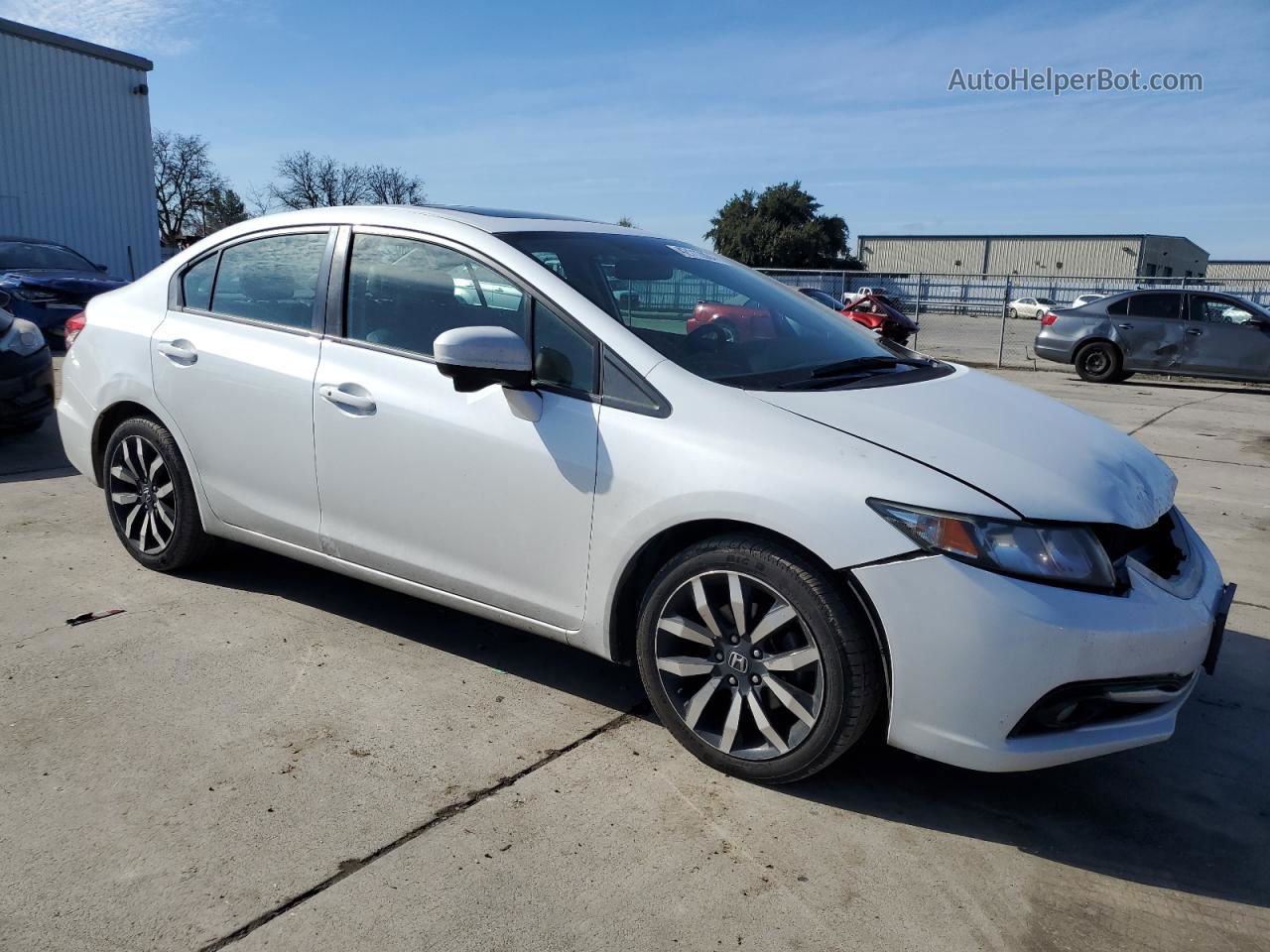 2015 Honda Civic Exl White vin: 19XFB2F93FE227933