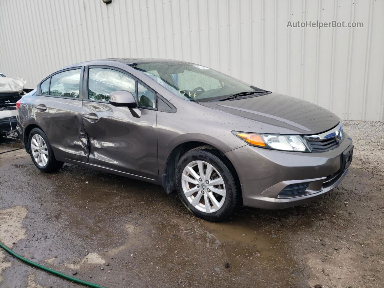 2012 Honda Civic Exl Gray vin: 19XFB2F94CE040101