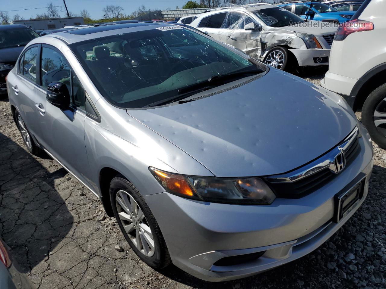 2012 Honda Civic Exl Silver vin: 19XFB2F94CE050613