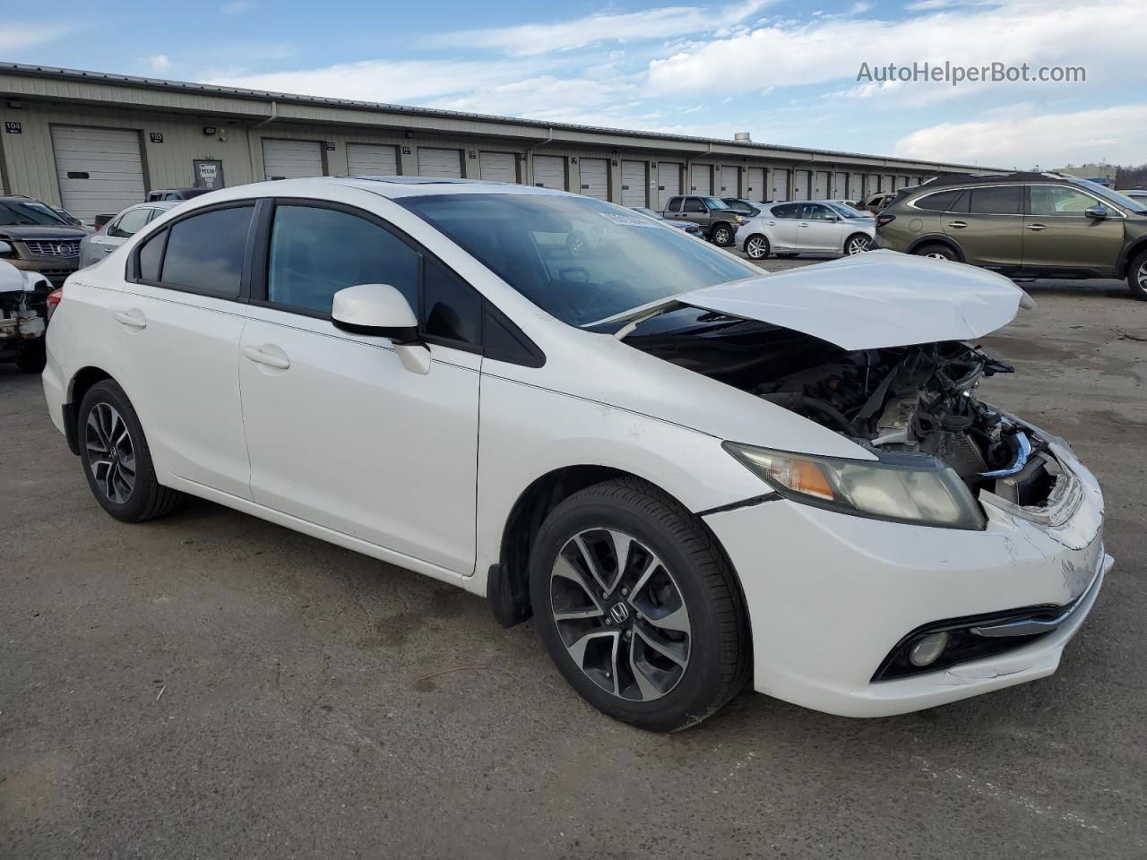 2013 Honda Civic Exl White vin: 19XFB2F94DE008945