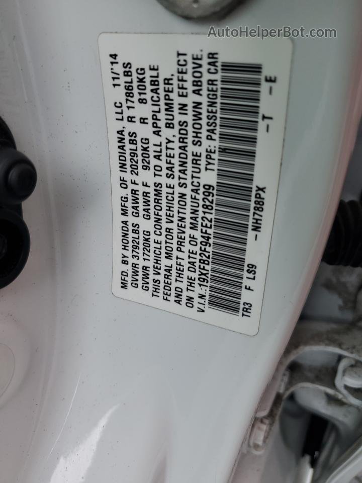 2015 Honda Civic Exl Белый vin: 19XFB2F94FE218299