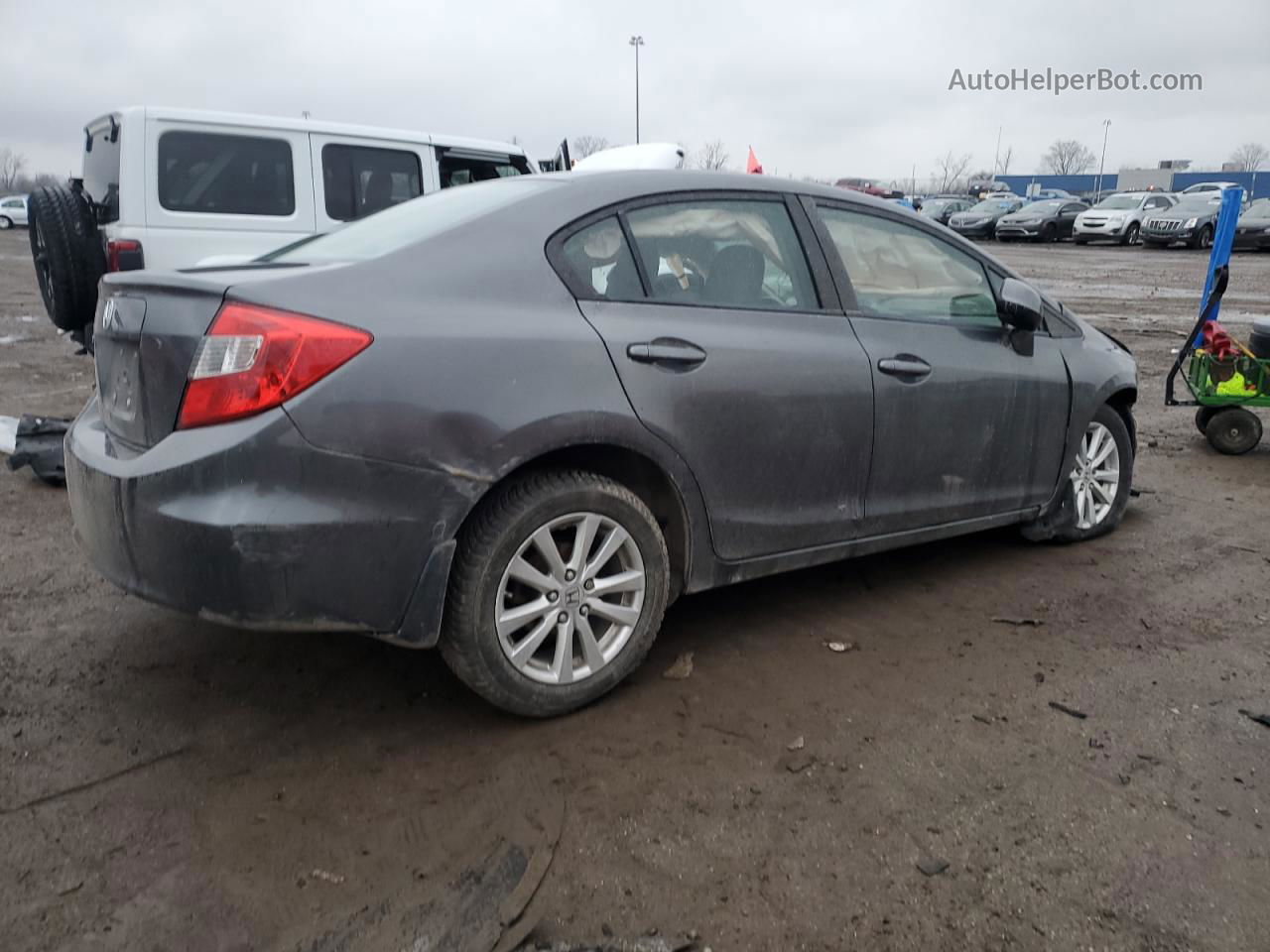 2012 Honda Civic Exl Gray vin: 19XFB2F95CE331979