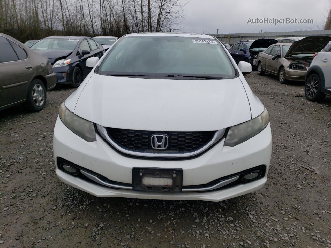 2013 Honda Civic Exl White vin: 19XFB2F95DE017055