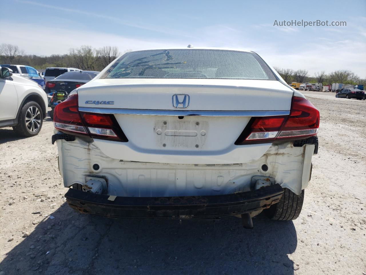 2013 Honda Civic Exl White vin: 19XFB2F95DE056387