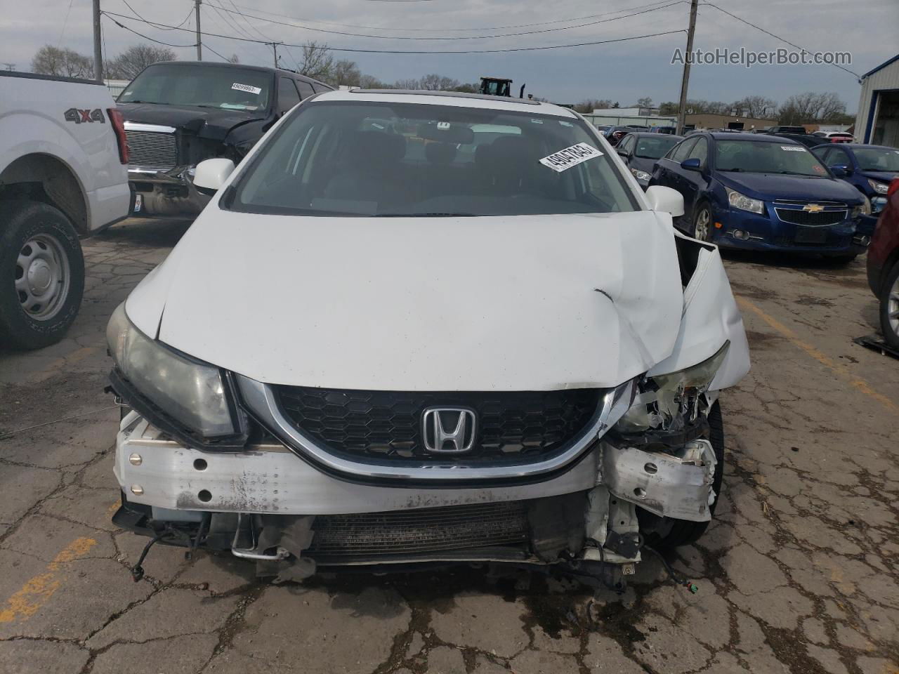 2013 Honda Civic Exl White vin: 19XFB2F96DE056138