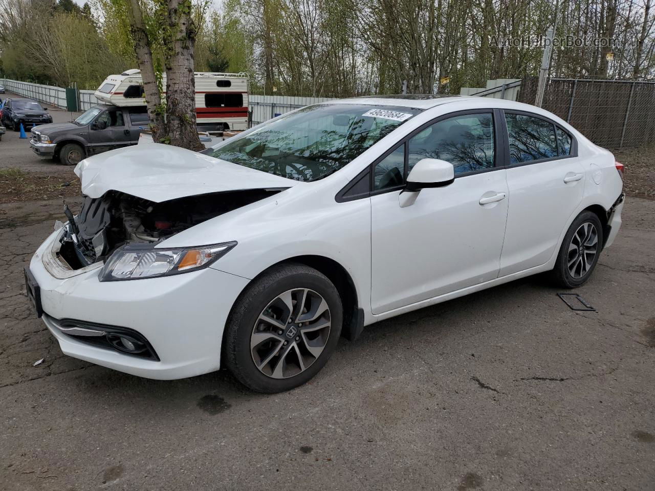 2013 Honda Civic Exl White vin: 19XFB2F96DE263256