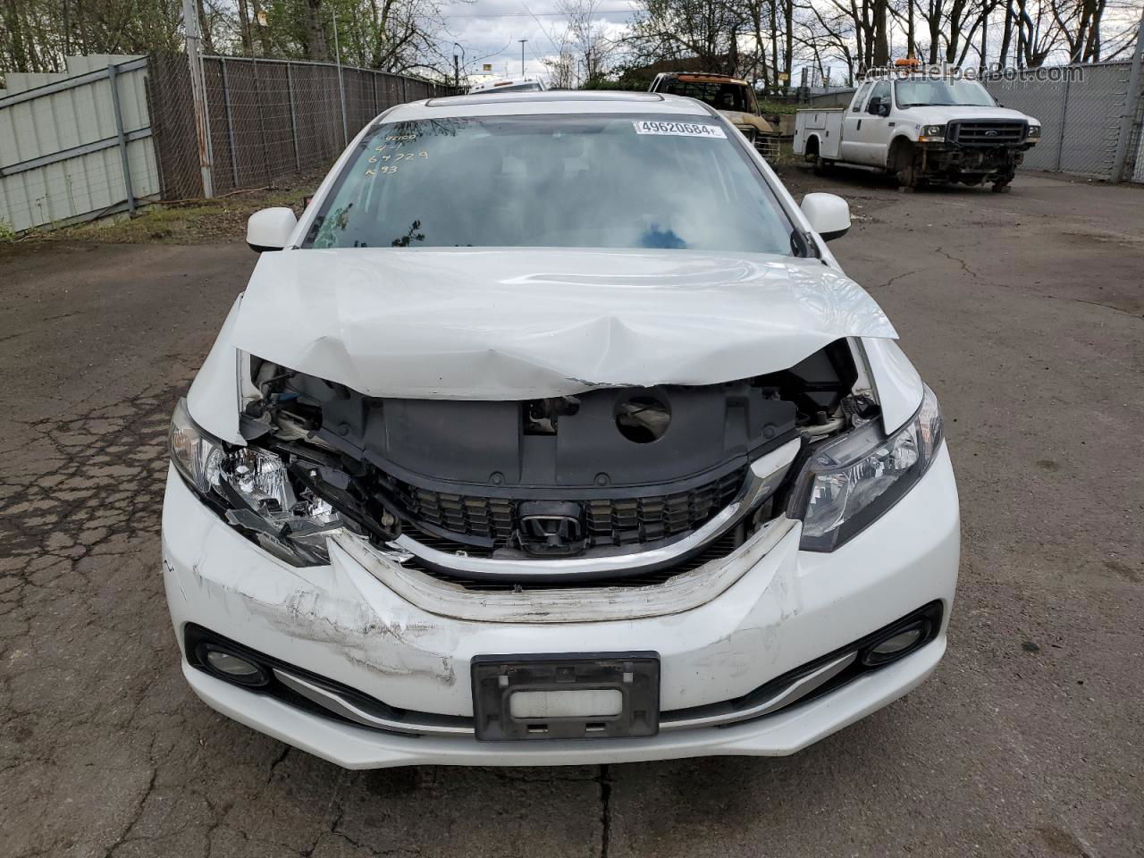 2013 Honda Civic Exl White vin: 19XFB2F96DE263256