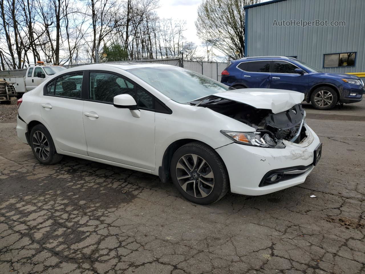 2013 Honda Civic Exl White vin: 19XFB2F96DE263256