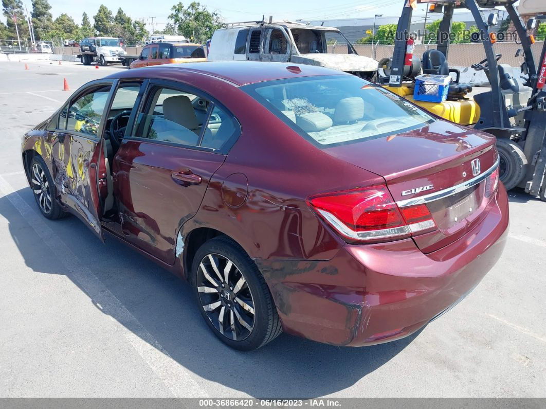 2014 Honda Civic Sedan Ex-l Burgundy vin: 19XFB2F96EE245518