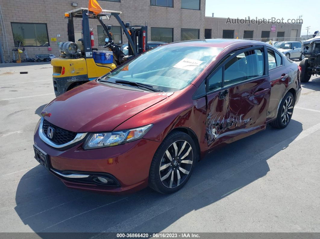 2014 Honda Civic Sedan Ex-l Burgundy vin: 19XFB2F96EE245518