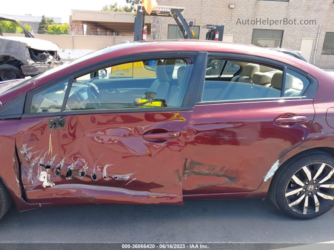 2014 Honda Civic Sedan Ex-l Burgundy vin: 19XFB2F96EE245518