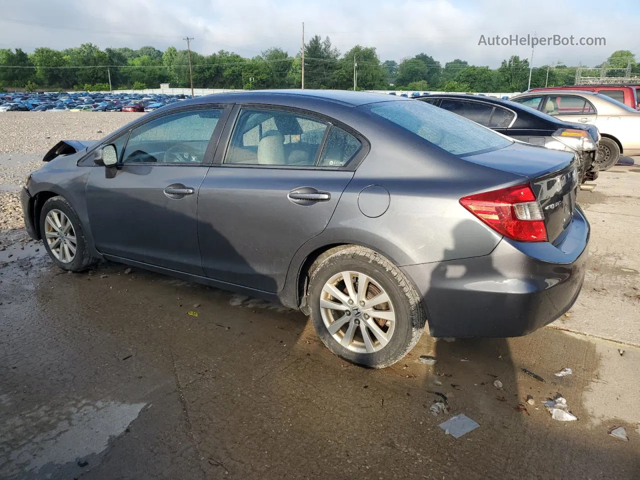 2012 Honda Civic Exl Gray vin: 19XFB2F97CE093911