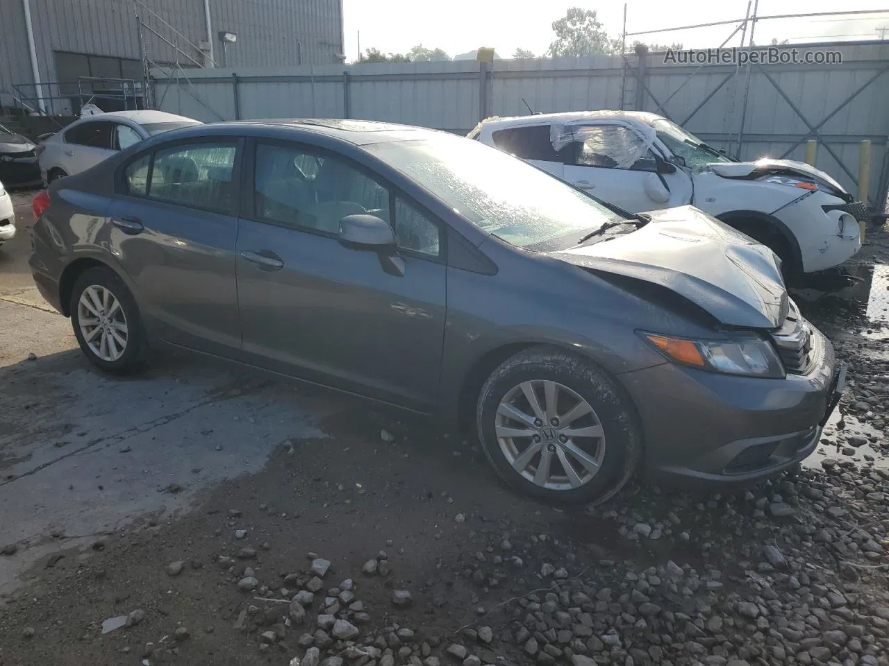 2012 Honda Civic Exl Gray vin: 19XFB2F97CE093911