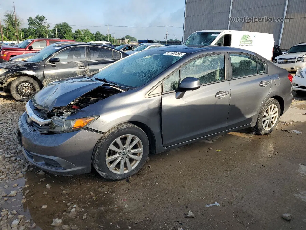 2012 Honda Civic Exl Gray vin: 19XFB2F97CE093911