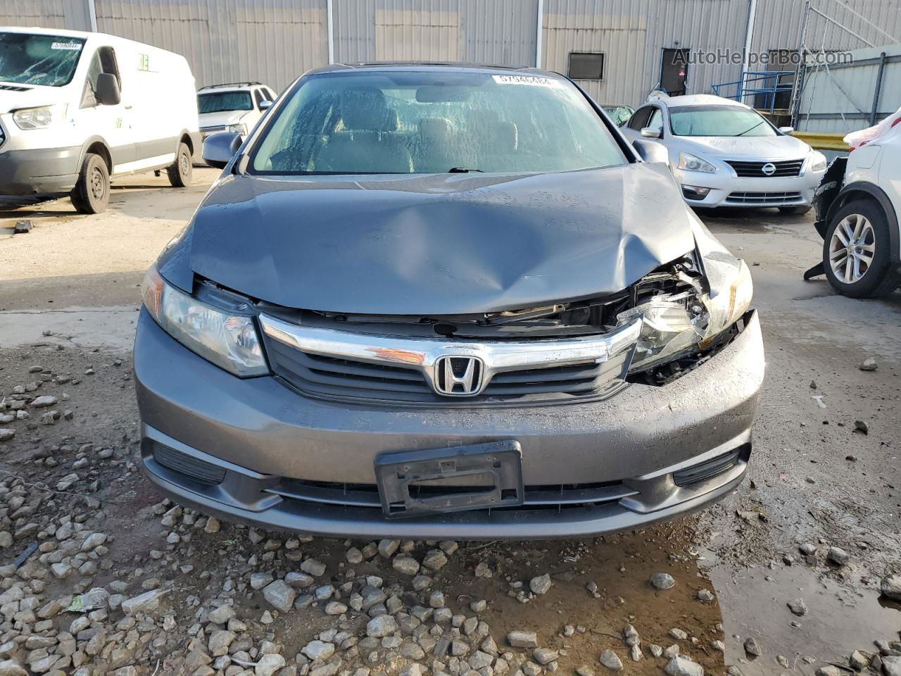 2012 Honda Civic Exl Gray vin: 19XFB2F97CE093911