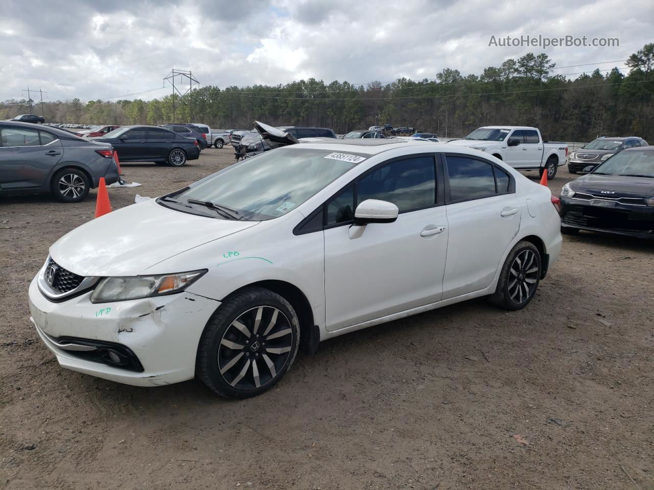 2015 Honda Civic Exl White vin: 19XFB2F97FE067684