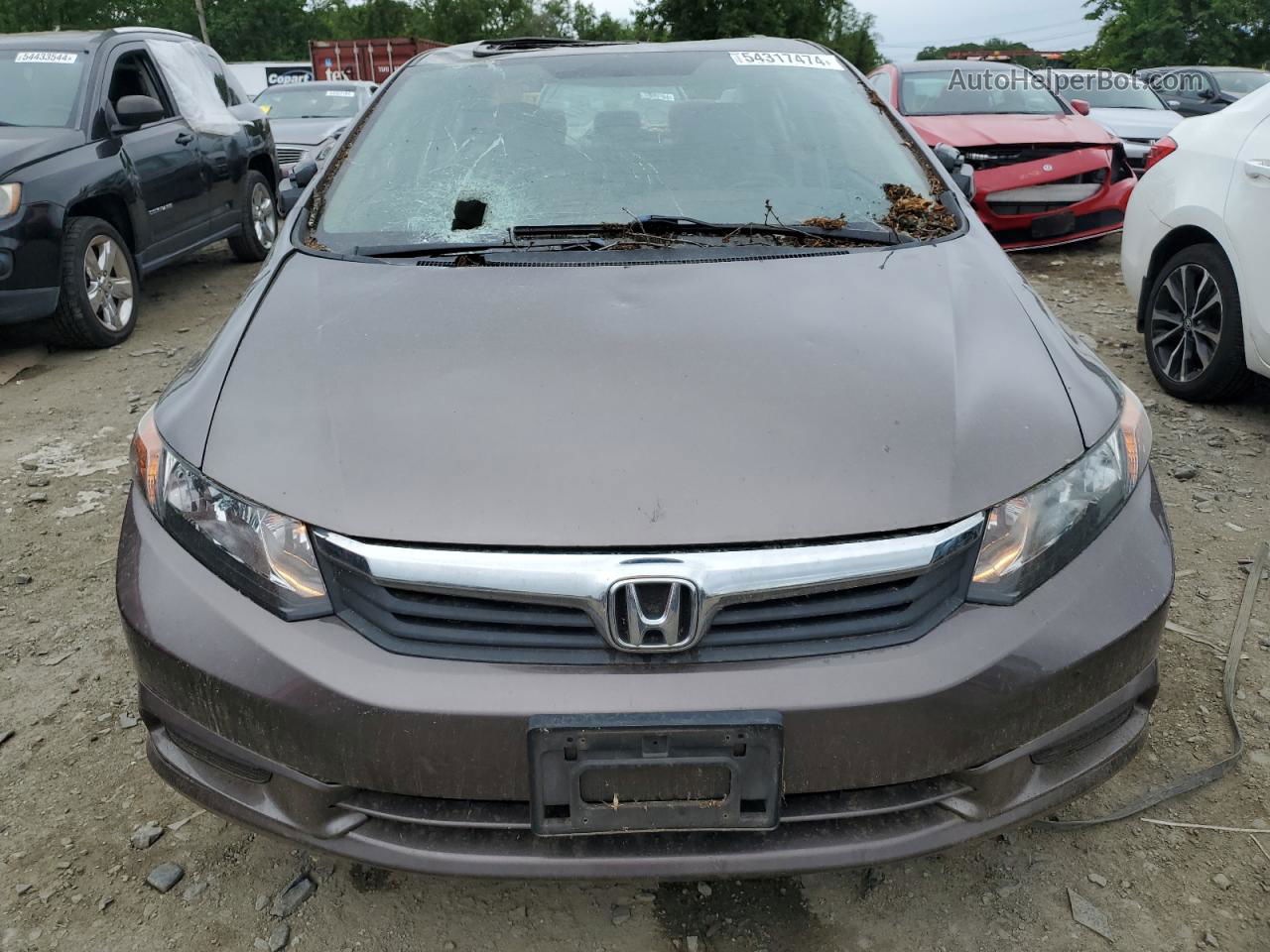 2012 Honda Civic Exl Gray vin: 19XFB2F98CE008896