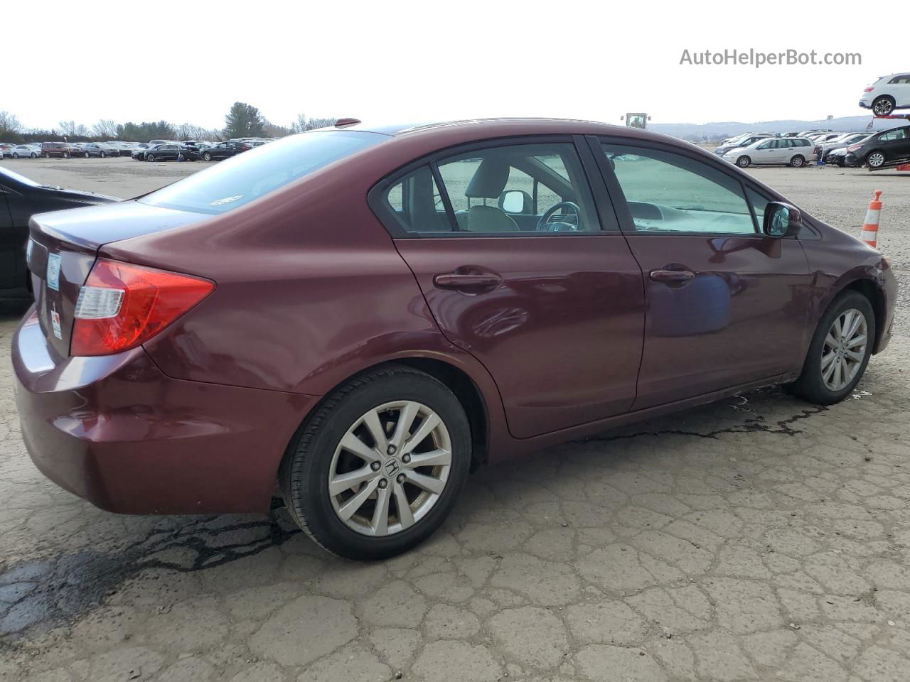 2012 Honda Civic Exl Burgundy vin: 19XFB2F98CE320023