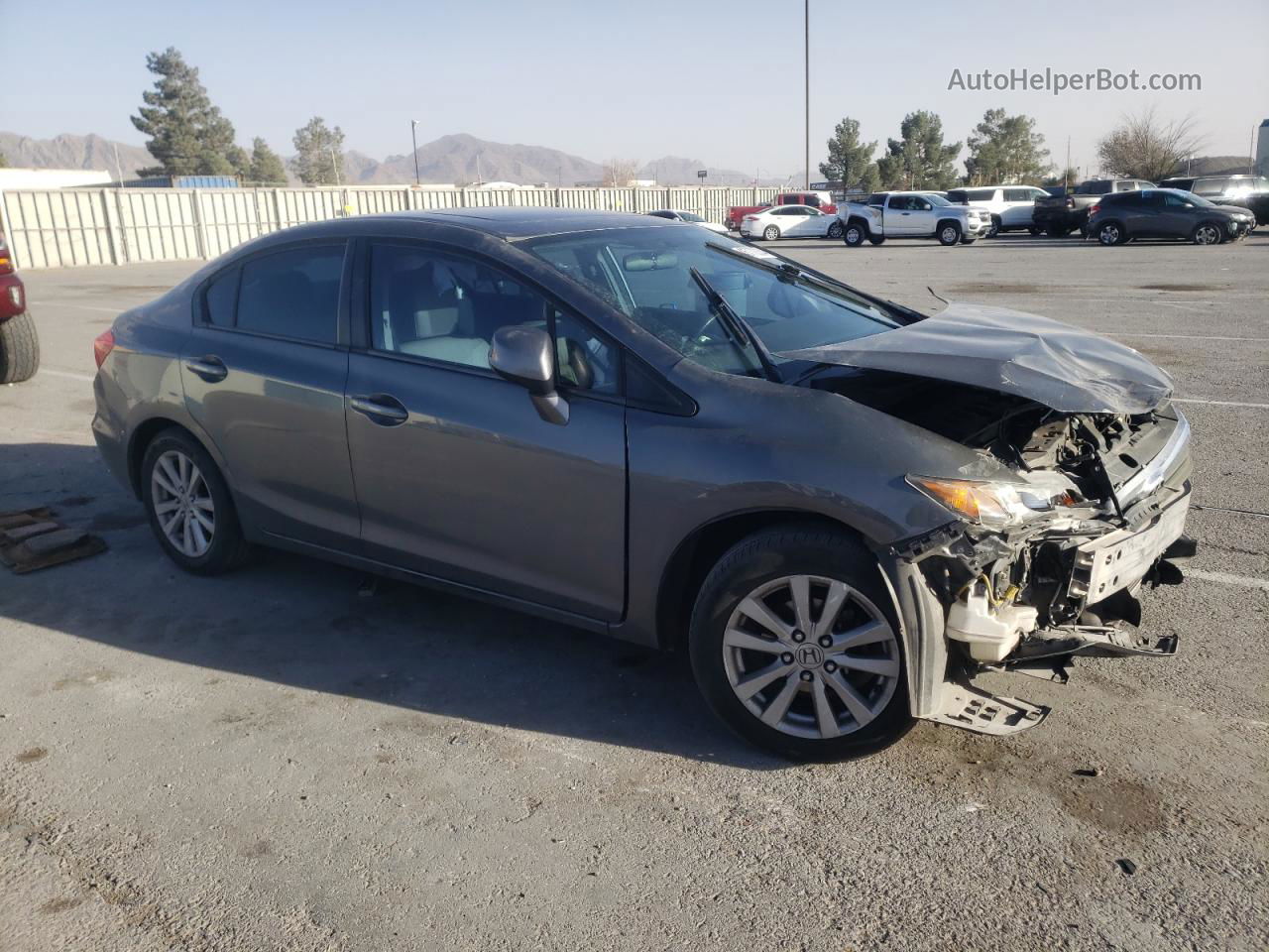 2012 Honda Civic Exl Gray vin: 19XFB2F99CE047674