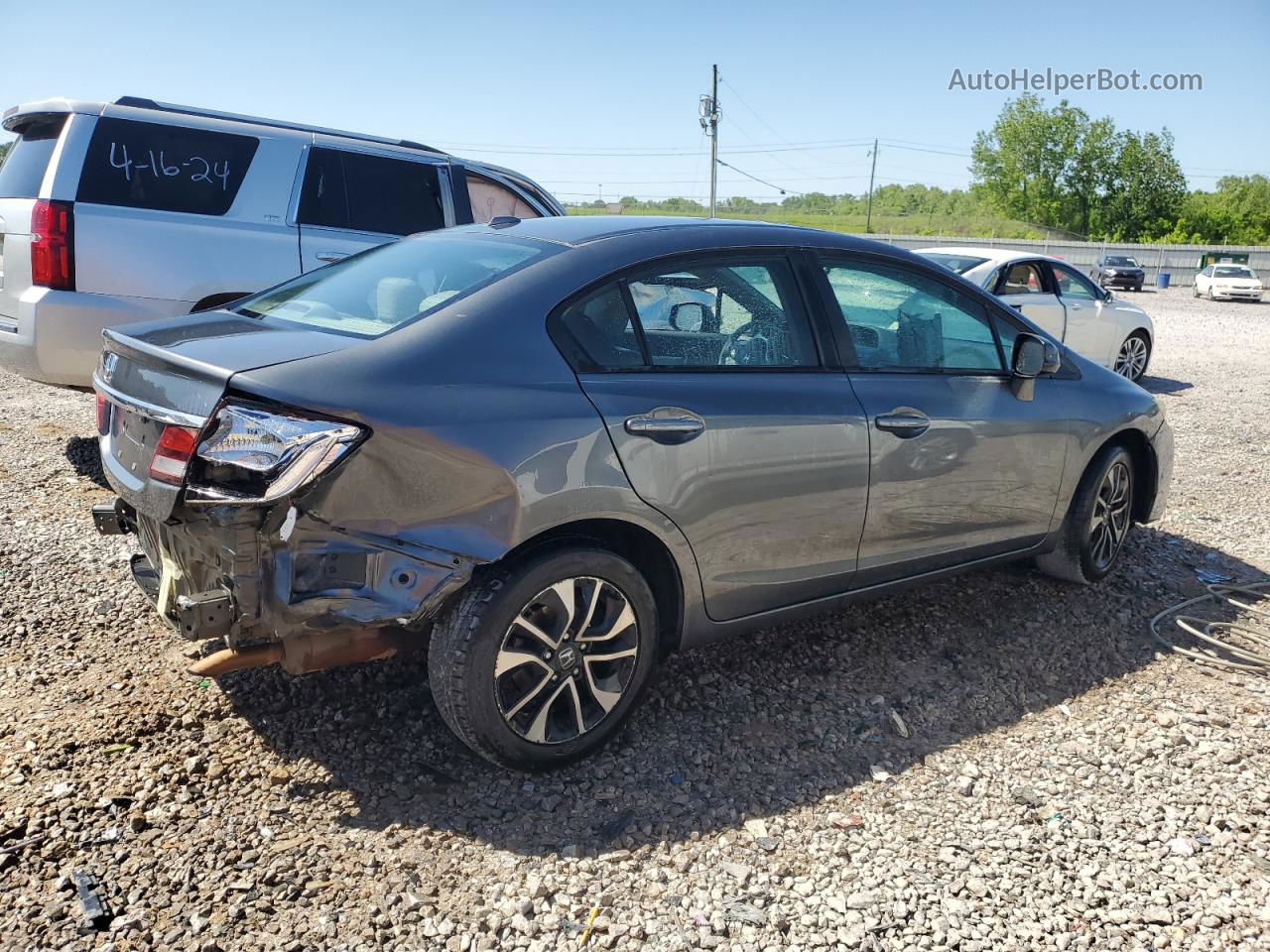 2013 Honda Civic Exl Gray vin: 19XFB2F99DE012005